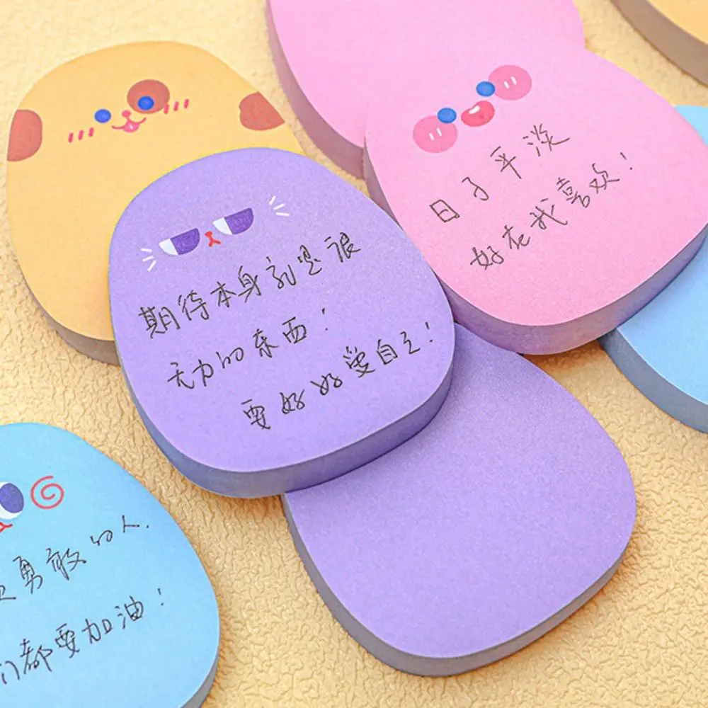 Self-Adhesive Sticker 60 Sheets Sticky Notes Cartoon Colored Messages Sticking Paper Kawaii Ins Message Paper Office