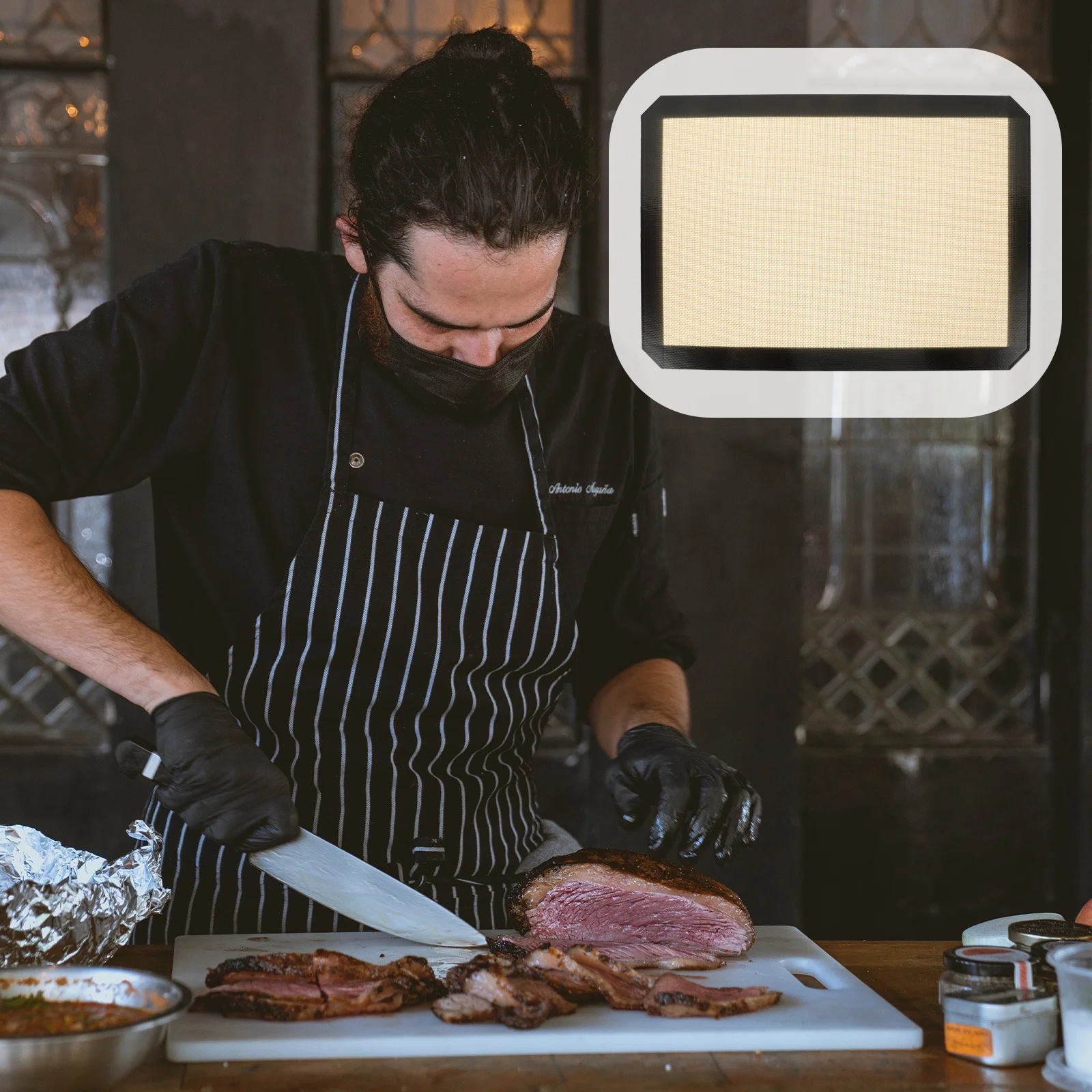 

Heat Resistant Silicone Baking Mat Nonstick Baking Sheet Food Grade Safe Even Heating No Rectangular Oven Mat