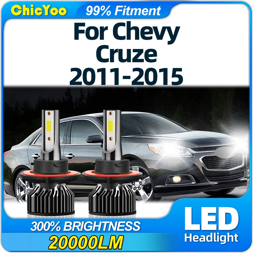 20000LM LED Headlight Bulbs 120W Turbo Auto Lamps 6000K White Car Lights 12V 24V For Chevy Cruze 2011 2012 2013 2014 2015