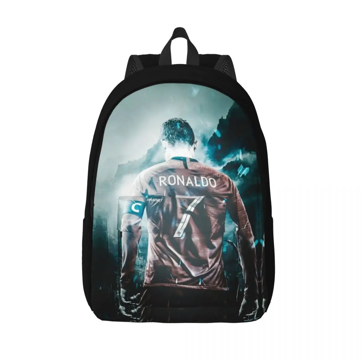 CR7 Football Legend Fashion Backpack Outdoor High School Work Soccer Daypack for Men Women Laptop Shoulder Bag