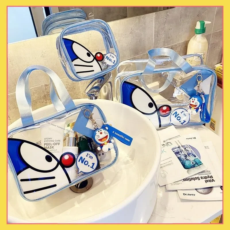 

Anime Doraemon peripheral hand-held fashionable makeup bag cute women portable bathroom makeup large capacity storage box