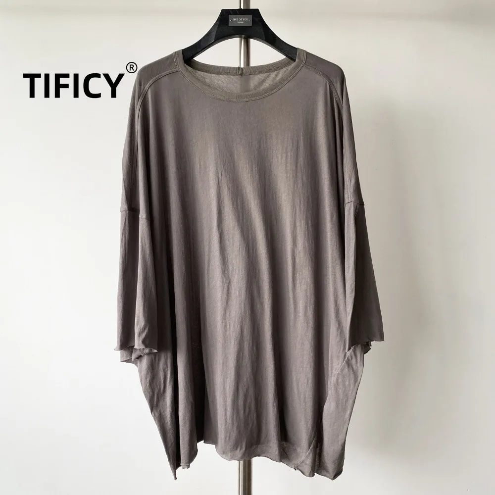 High Street Tees Black T-shirt Men RO Style Oversized Loose Transparent with A Fringed Silhouette and Short Sleeves T-shirts