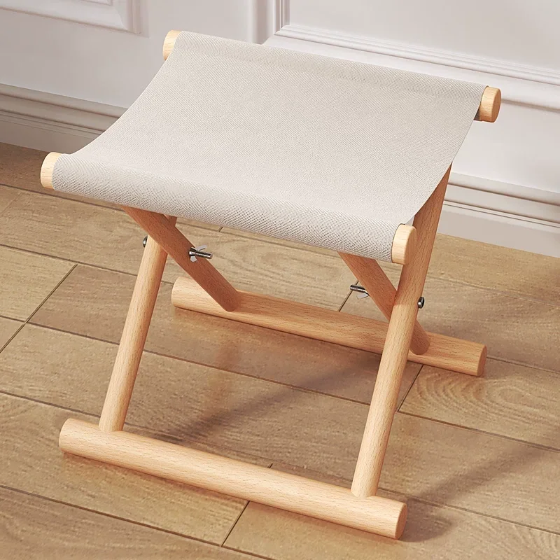 Bamboo Folding Stool Lightweight Furniture Seat Stable for Outdoor Dining Bathroom Bedroom Garden Dorm Kitchen Dresser