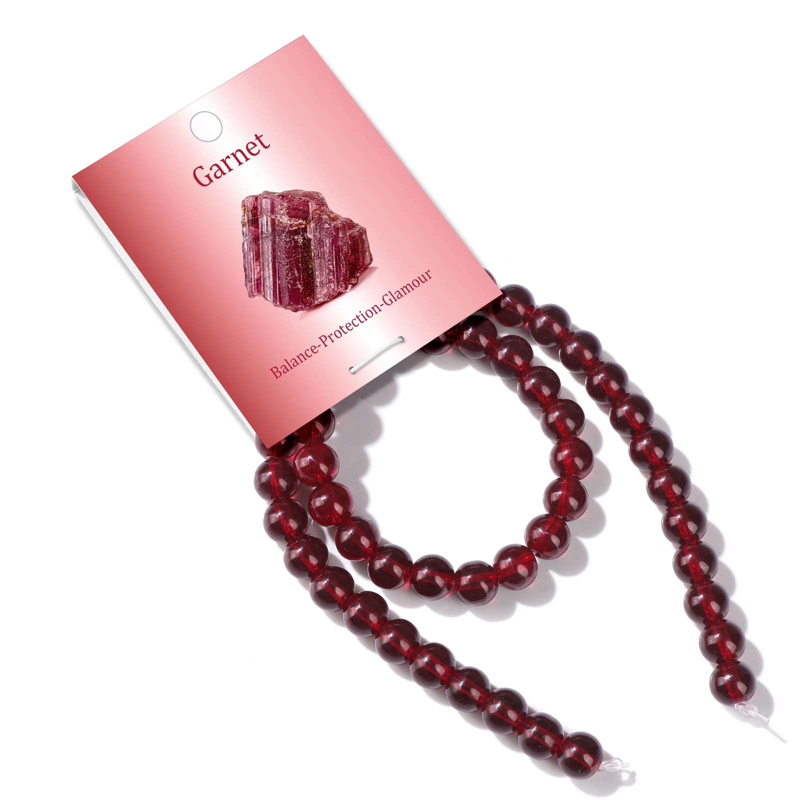 

Natural Red Garnet Stone Beads 8mm Rouns Smooth Spacer Bead Loose Healing Spiritual Beaded for Women Handmade DIY 50Pcs