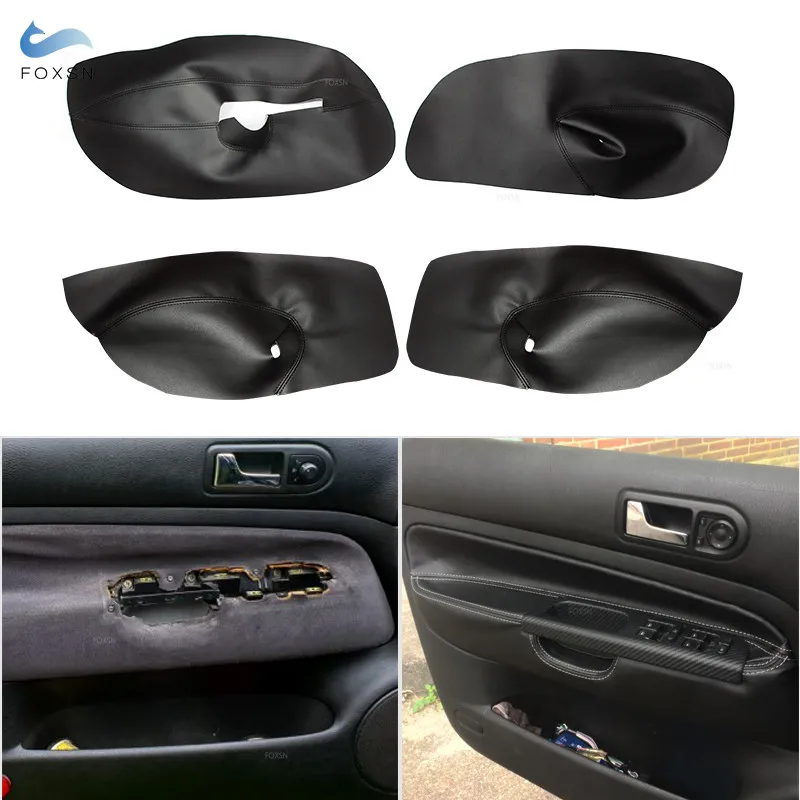 

For VW Bora Jetta Golf MK4 1998 - 2005 Only 4 Doors Car Inner Door Panel Armrest Handle Microfiber Leather Cover Protection Trim