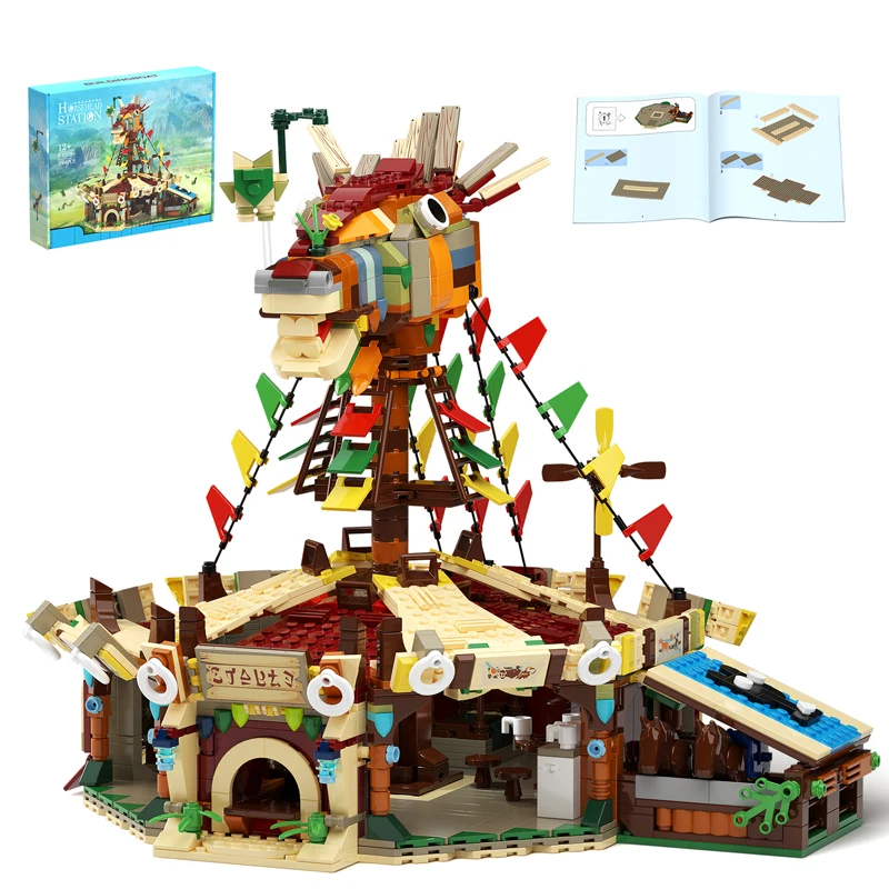 

MOC Breath Of The Wild Horse Head Station Building Blocks Set For Zeldaed Printed Bricks Wholesale Toys Children Birthday Gifts