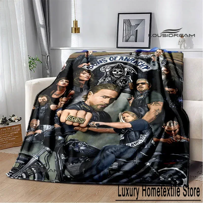 Sons of Anarchy Retro Printing blanket Children Warm Blanket Flange Soft and Comfortable Blankets picnic blanket Birthday Gift