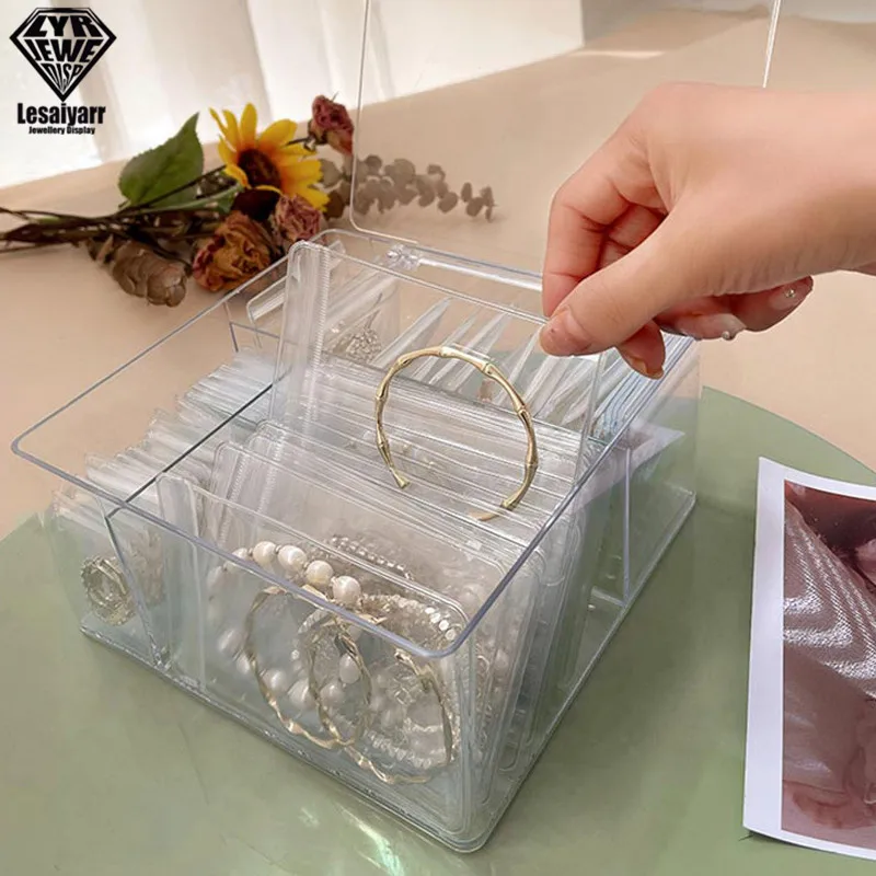 

Anti-oxidation Jewelry Storage Bag Desktop Drawer Organizer Transparent Necklace Bracelet Ring Holder Pouch Earring Display Case