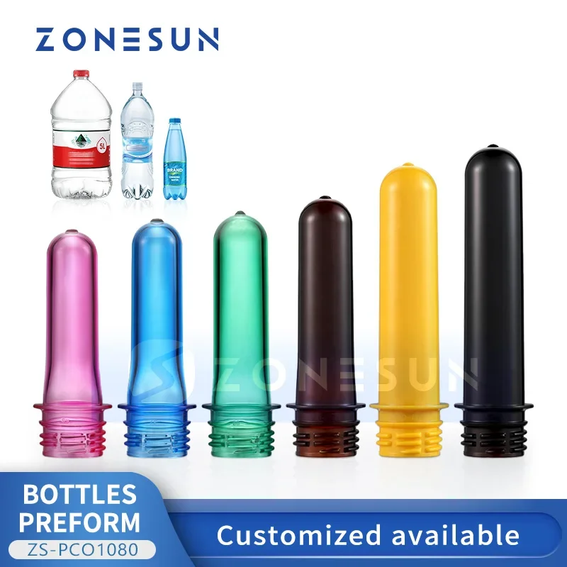 

ZONESUN PET Preforms 28mm Plastic Bottle Jar Mold Tube Raw Material Blow Molding Water Juice Production ZS-PCO1080