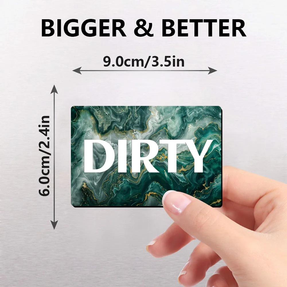 2PCS 9*6CM Dishwasher Double-Sided Magnetic Clean Dirty Clean Sign Magnets Dishwasher Double-sided Magnetic Cleaning Dirty Mark