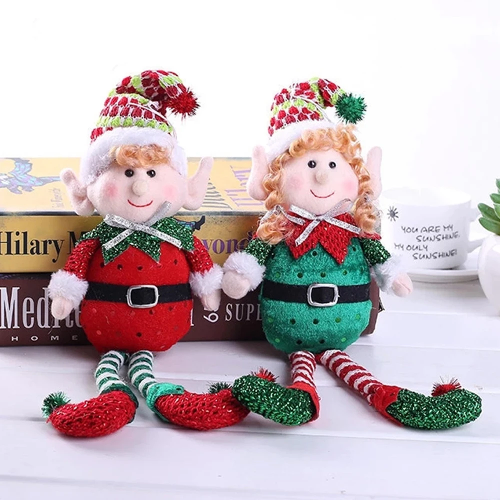 Big Size Christmas Plush Leg Elf Doll Ornaments Boys and Girls Elf Toy Dolls New Year Home Decorations Christmas Tree Ornaments