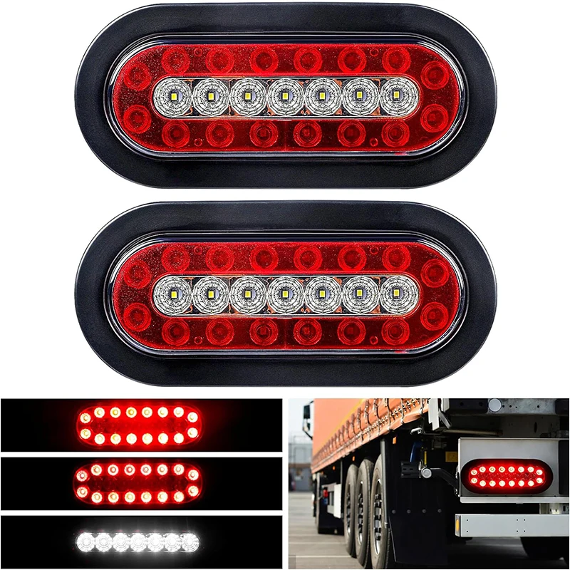 

Yuanjoy Oval Trailer Rear Lights Back-up 12v Stop Brake Lights With Reflector For Caravan Tractor Truck Reverse Lights