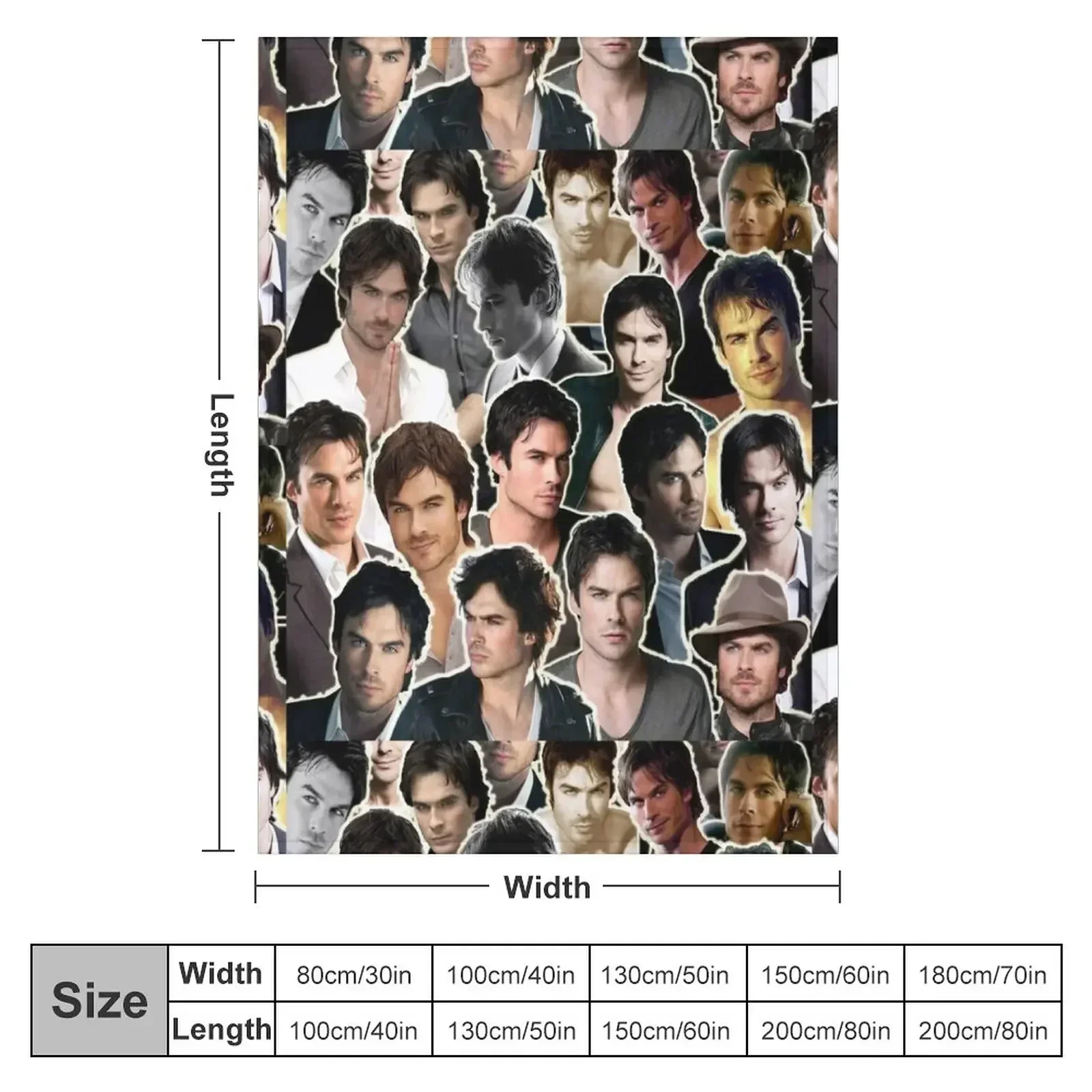 Ian Somerhalder collage Damon - Sagittarius Throw Blanket Blankets For Bed funny gift Comforter Softest halloween Quilt Blankets