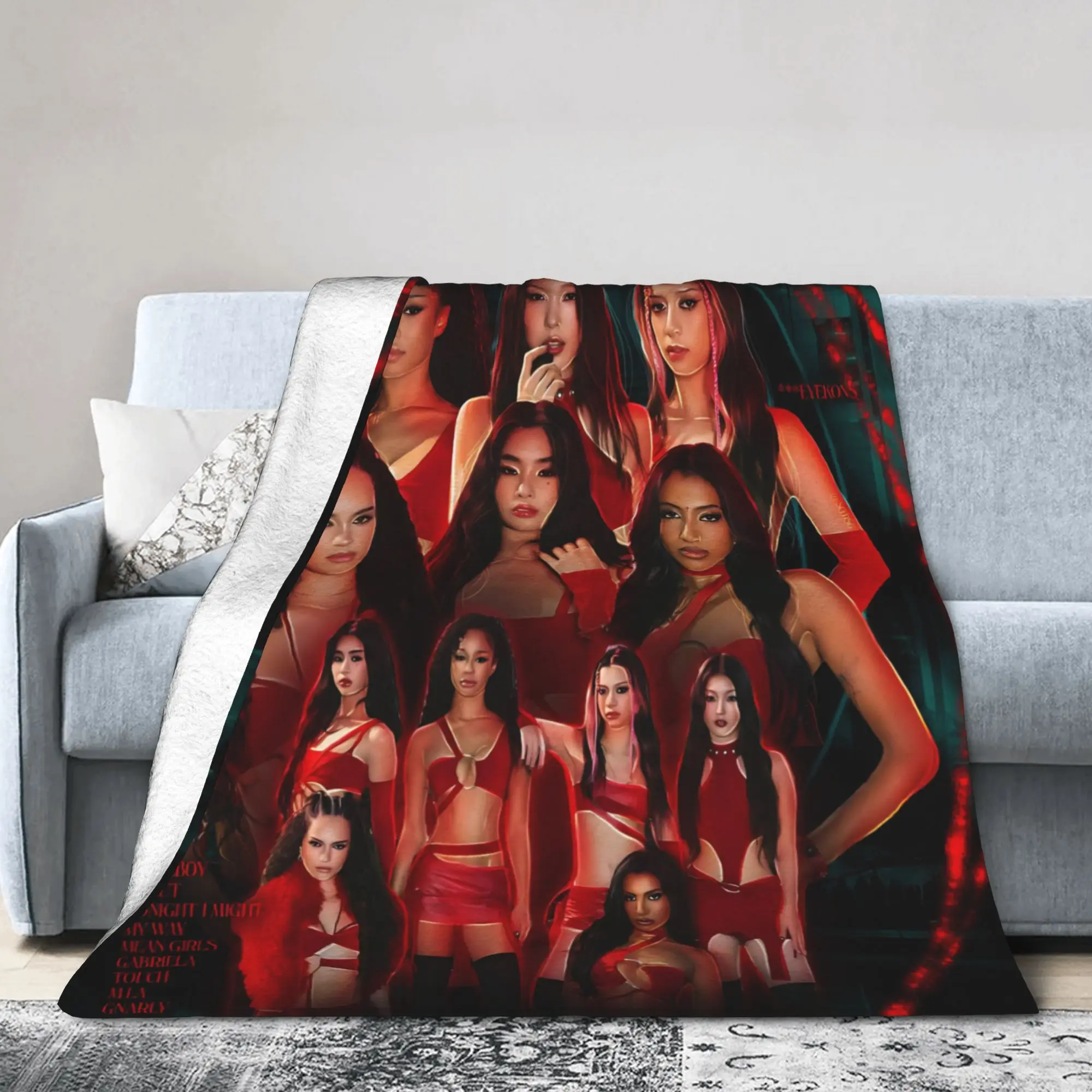 Katseye Music Girl Group Blanket Quality Cozy  Throw Blanket Winter Travel Car Living Room Funny Bedspread