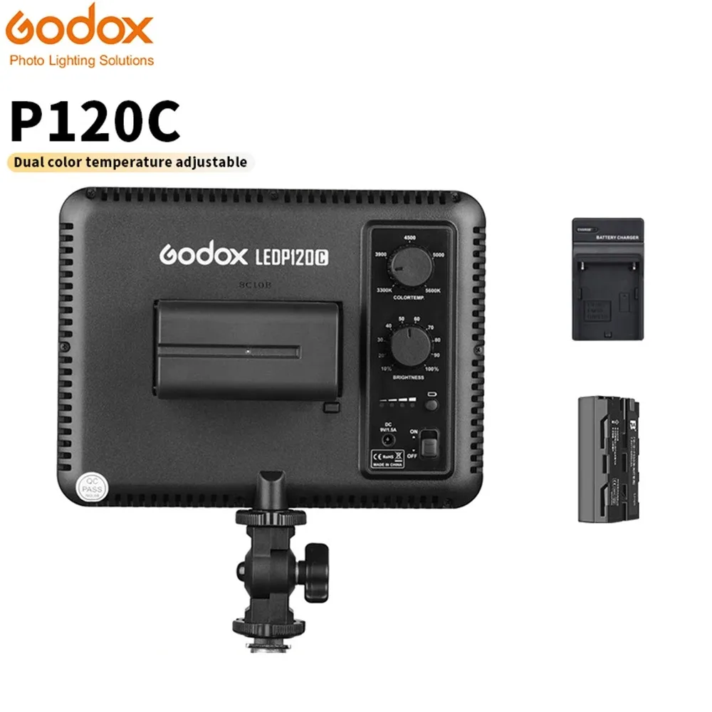 

Godox P120C Led Video Light Ultra Slim Studio Continuous Lights 3300k~5600k Led Light Lamp With Battery For Camera DV Camcorder