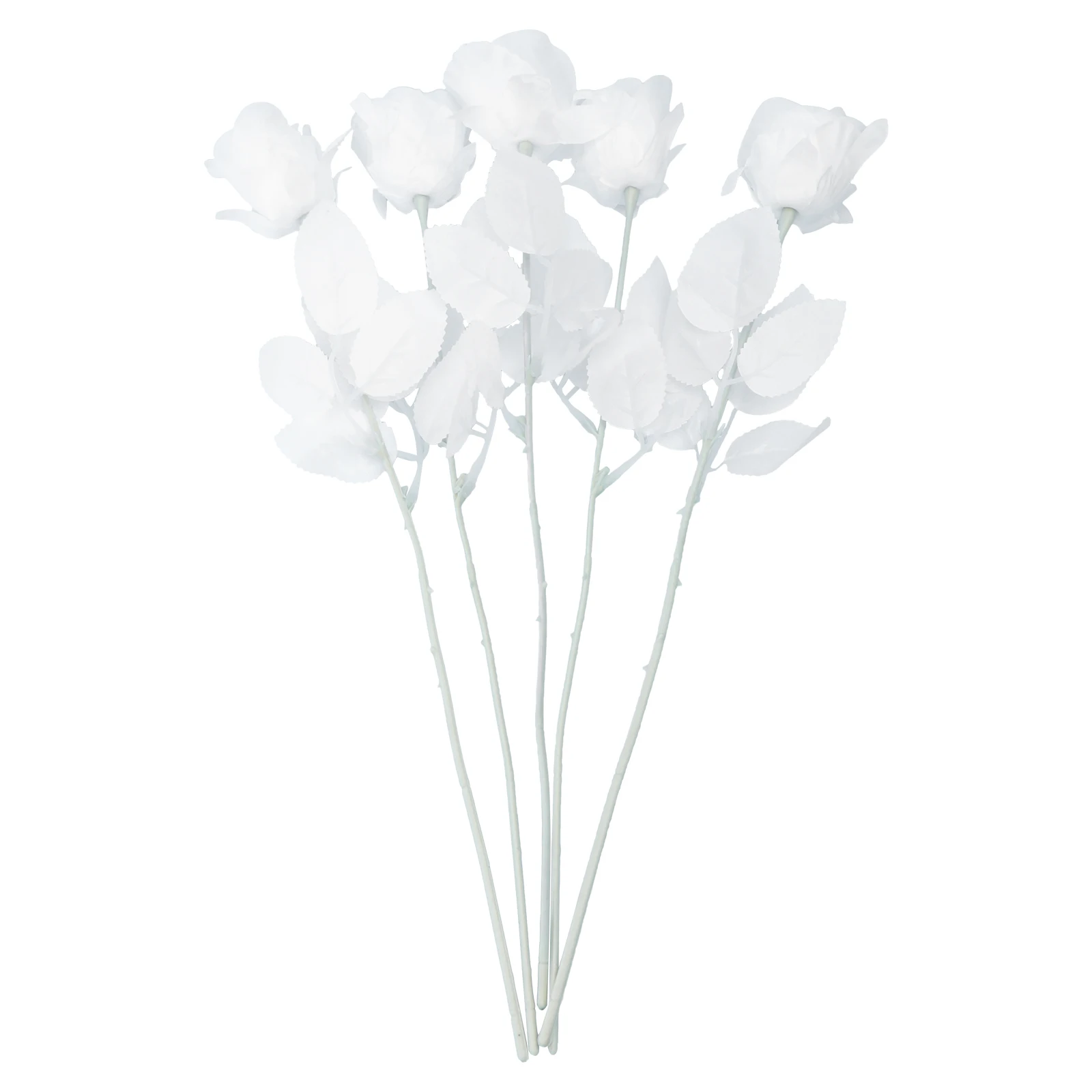 

5 Pcs Rose Artificial Decorative Flower Fake Wreath Wedding Table Decorations White Party Bride