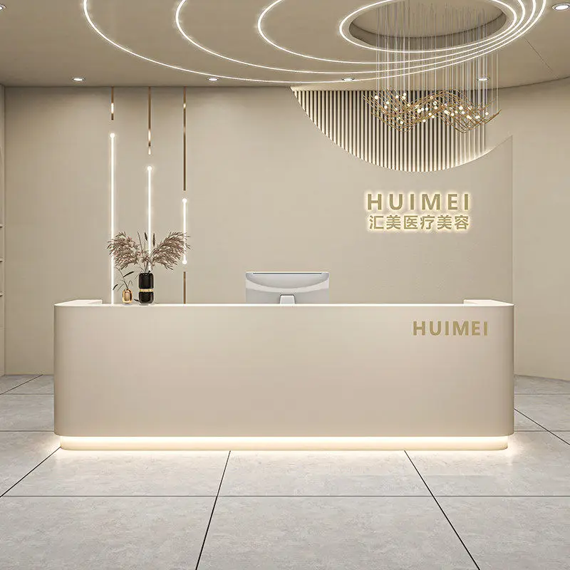 Modern Minimalist Beauty Salon Cashier Desks Modern Design Clothing Store Company Reception Counter Office Furniture FYRD