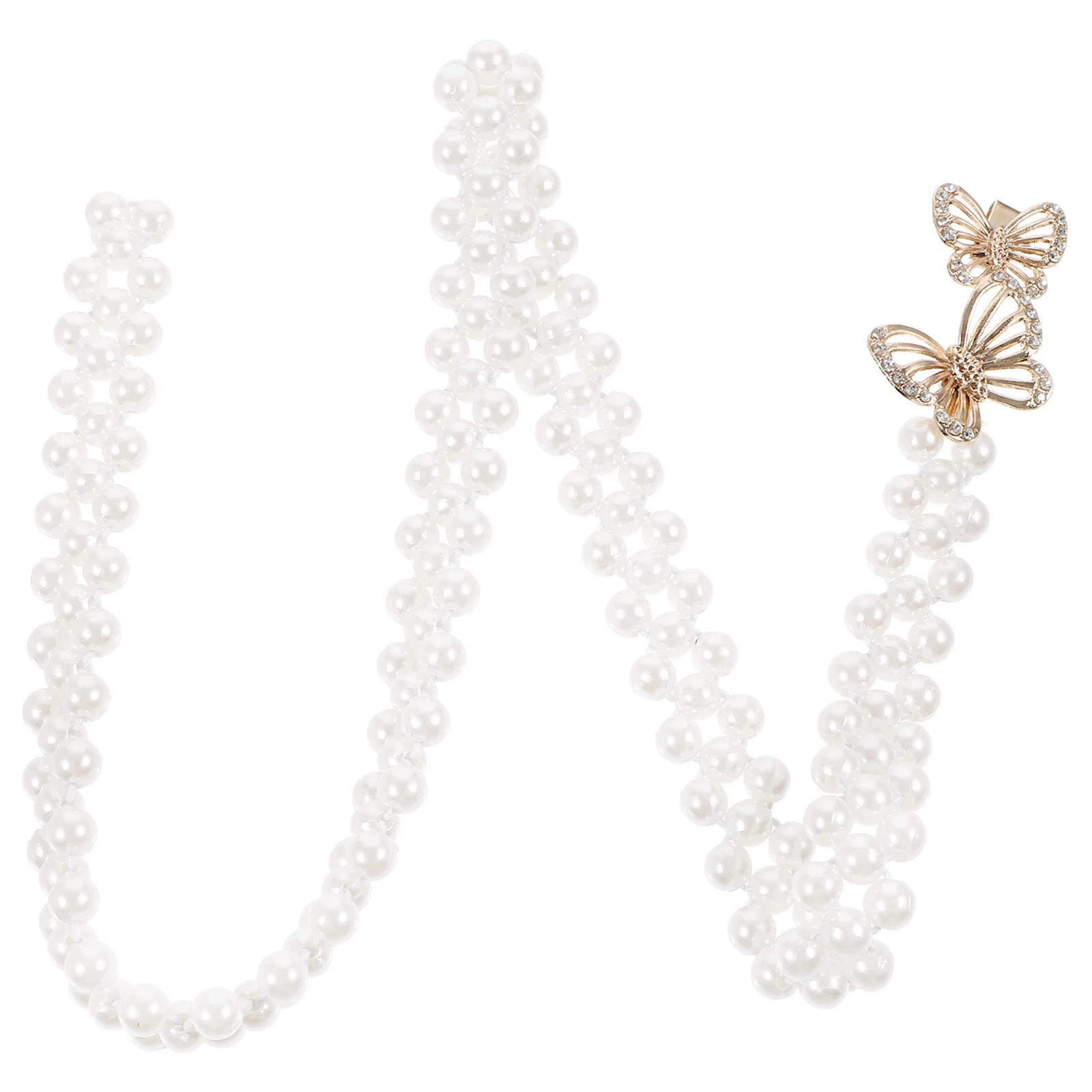 

Women Pearl Waist Chain Butterfly Decoration Wedding Bride Sash Dress Belt Costume Waist Jewelry Pearl Belt Dress Belts