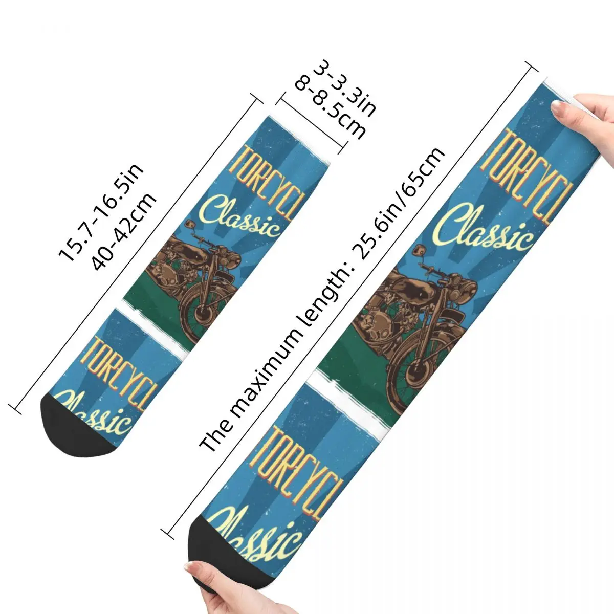 Funny Crazy compression Sock for Men Harley Davidson Hip Hop Harajuku Motorcycle Motor Race Happy Seamless Boys Crew Sock