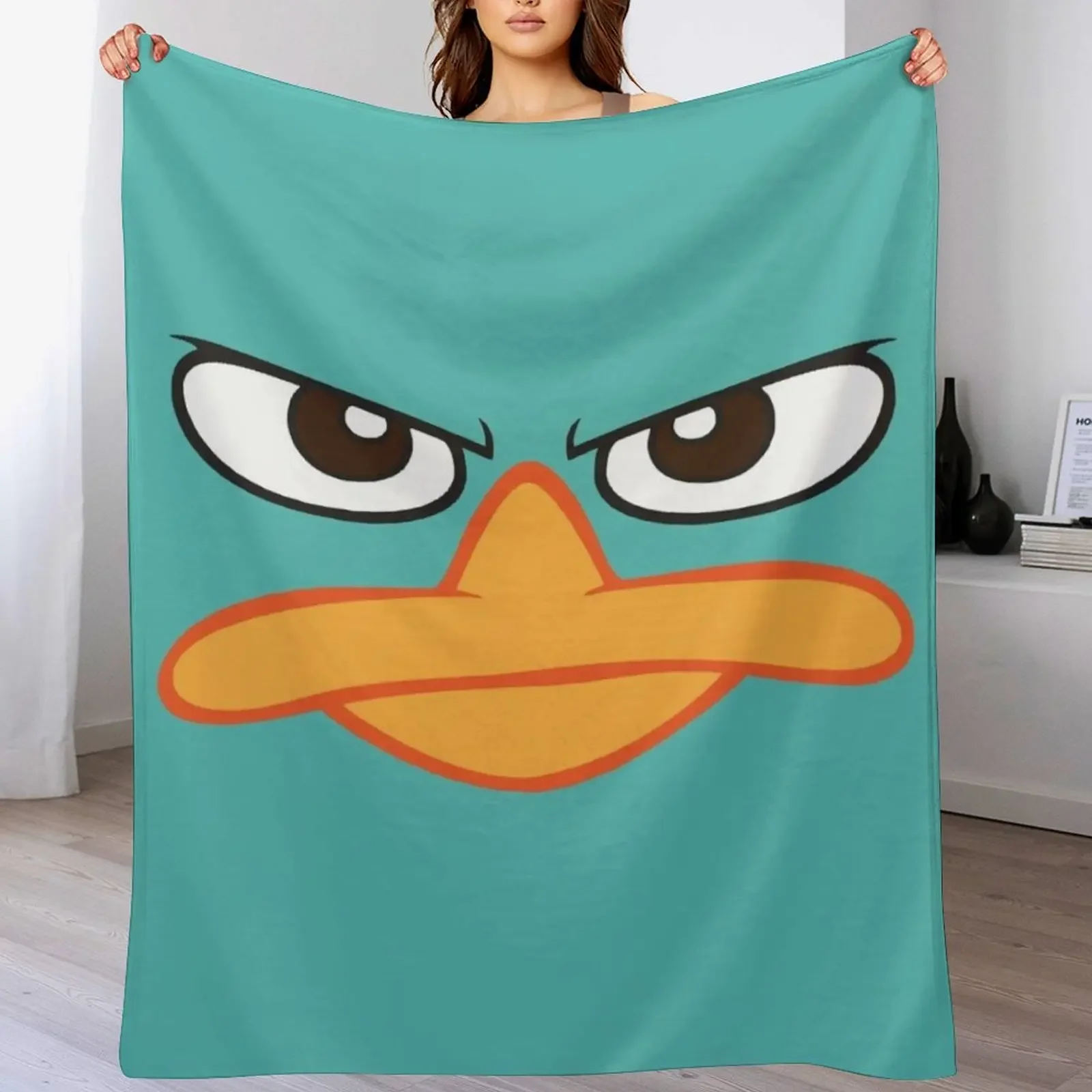 

Perry the Platypus Mask Throw Blanket Hairys Luxury Stuffeds Blankets