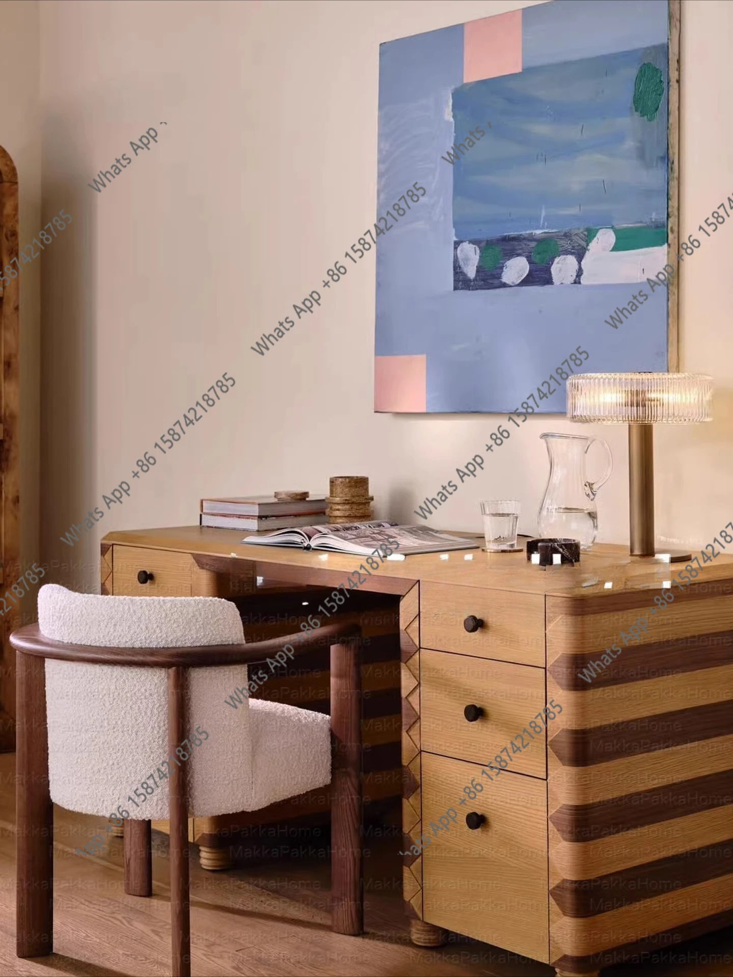 

Дизайнерский письменный стол в средневековом ретро-стиле из массива дерева с ящиками для дома и кабинета