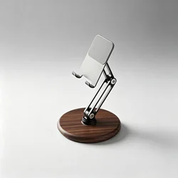 Solid wood high-end lazy mobile phone tablet bracket folding lift 360 rotating drama watching artefact desktop live broadcast br
