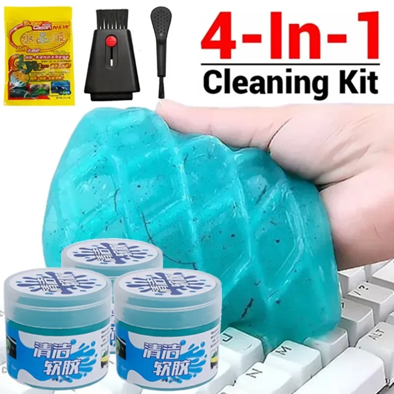 

4-1Pcs Cleaning Gel Keyboard Car Cleaning Tools Universal Auto Detailing Cleaner Dust Remover Cleaning Slime Mud for PC Tablet