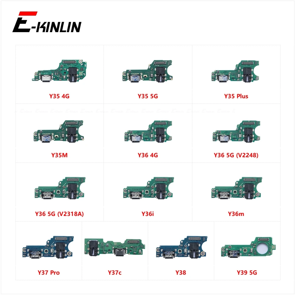 Charger Dock USB Charging Port Plug Board With Microphone Flex Cable For Vivo Y35 Plus Y35M Y36 Y36i Y36m Y37 Pro Y37c Y38 Y39