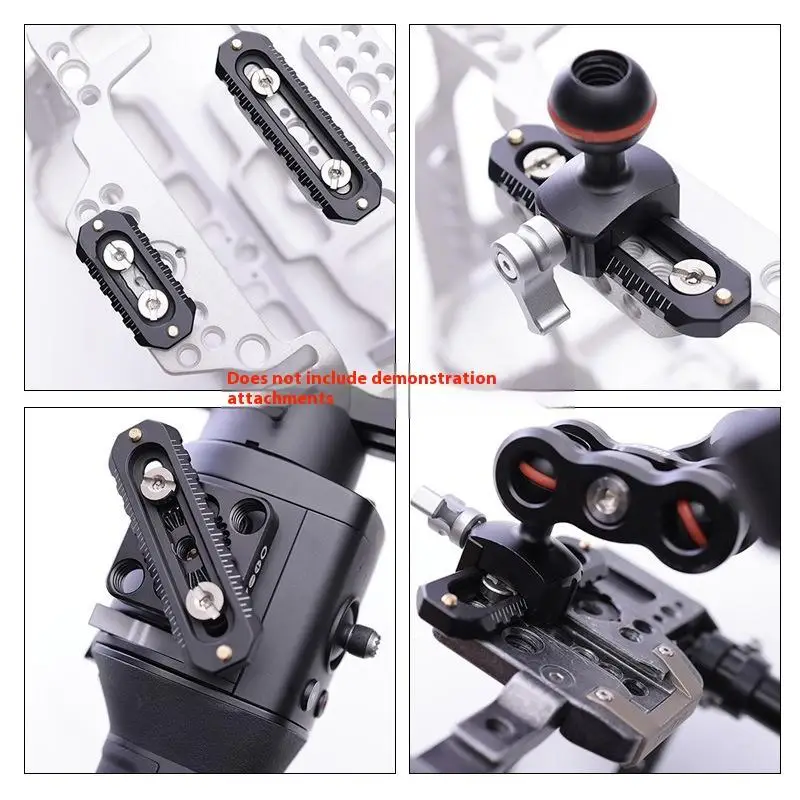 Mini-Schiene, Anti-Off-Schnellspanner, Dicke 6 mm, Länge 46/70 mm, mit 1/4 Zoll Schrauben, Sicherheitsnadeln für Griff, Kamerakäfig