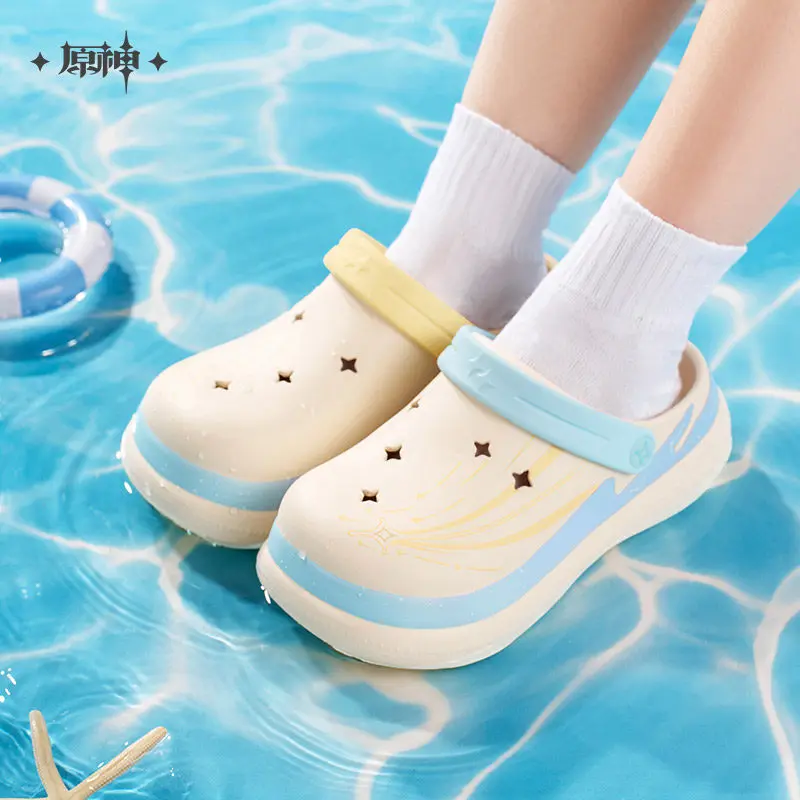 Official Genshin Impact Midsummer Party Klee Hutao Yoimiya Furina Cute Summer Slipper Beach Slippers Decorative Set Shoe Flower view 4
