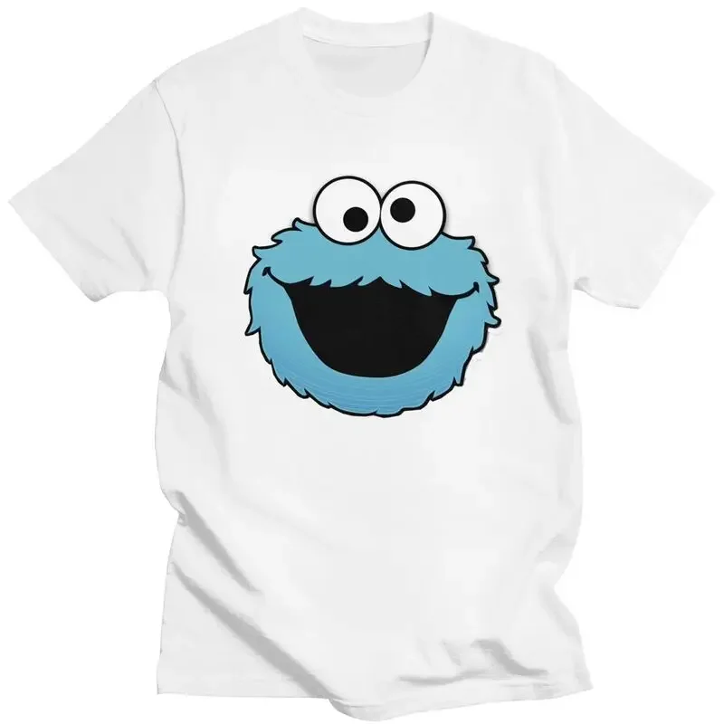 Sesame Street Biscuit Monster T-shirt Men's Short Sleeve Summer Urban Cotton Round Neck Loose Casual Top