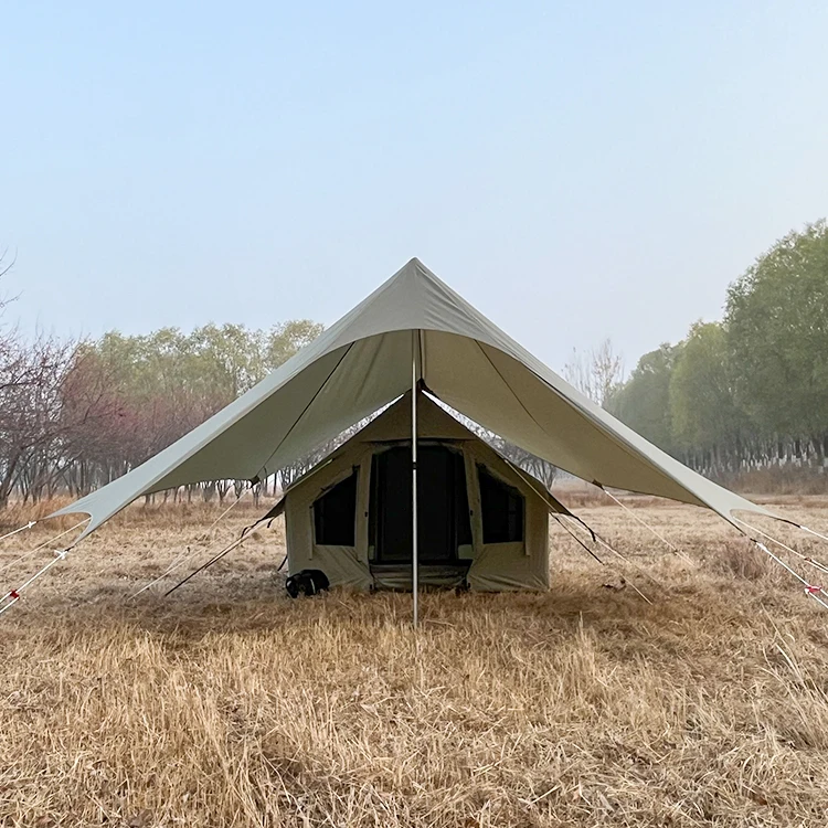 خيمة منزلية فاخرة قابلة للنفخ من القماش مخصصة - خيمة سفاري للتخييم في الهواء الطلق والمقصورة