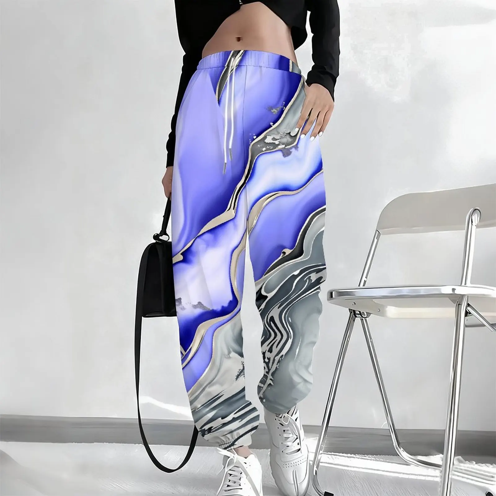 Women's Fashion Drawstring Jogging Pants Winter Daily Casual Yoga Pants  Autumn Printed Sportswear Pants Pocket Trousers
