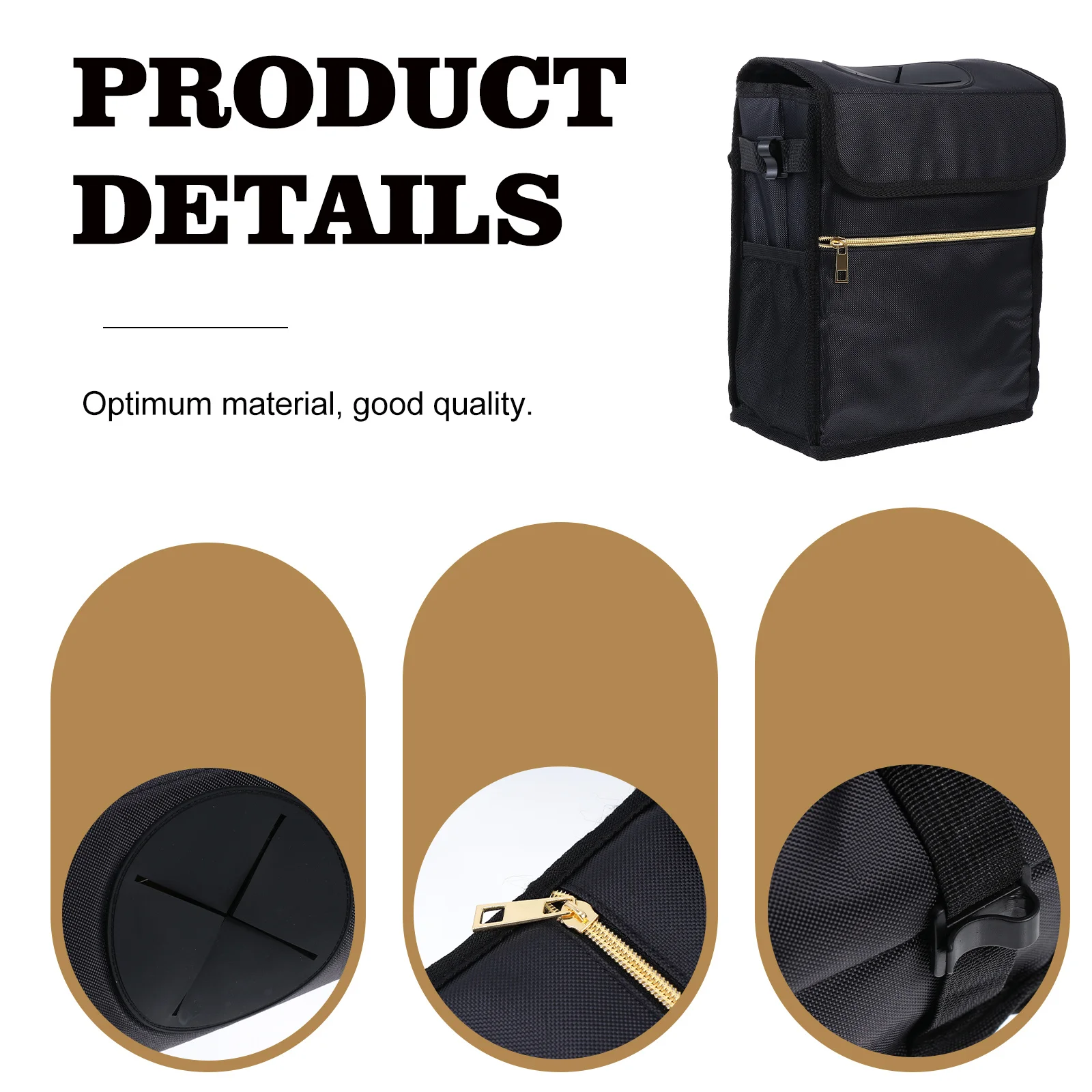 

1Pcs Car Storage Bag Multifunctional Waterproof Durable Polyester Trash Storage Bin Large Capacity Vehicle Organizer