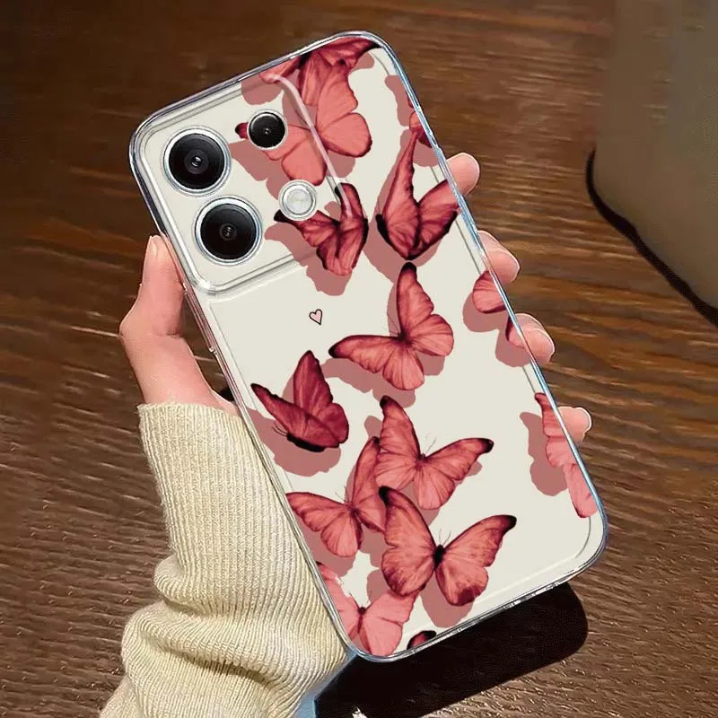 

Butterfly Design Illustration Phone Case For Xiaomi Redmi 10 11 K30 K40 K50 K60 K70 Pro Prime Plus Ultra Zoom 5G TPU Transparent