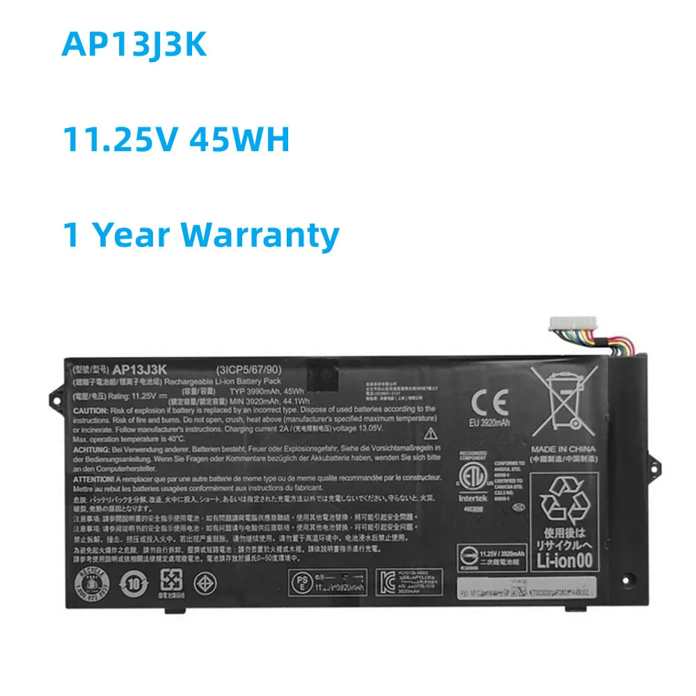 

AP13J3K 11.25V 45Wh Laptop Battery for ACER Chromebook C720 C720P C740 AP13J4K C720-2420 C720-2802 C720-2844 C720-3404 C720-2848