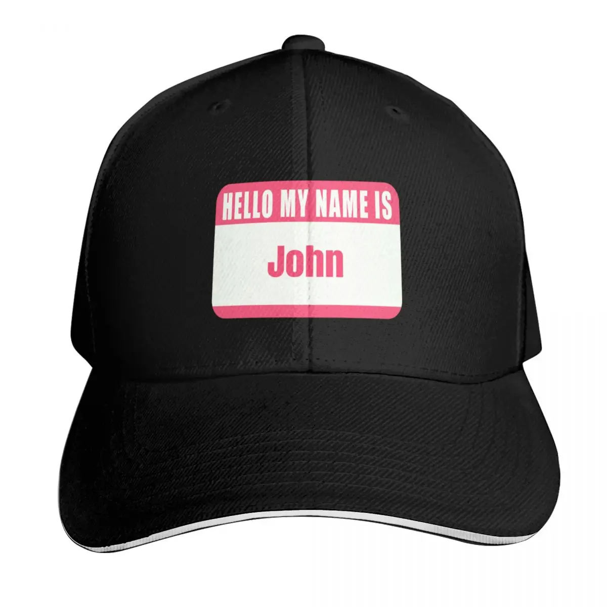 Hello My Name is John is Name Tag Baseball Cap Moisture Wicking Quick Dry Curved Brim Classic Fit Low Profile Unstructured
