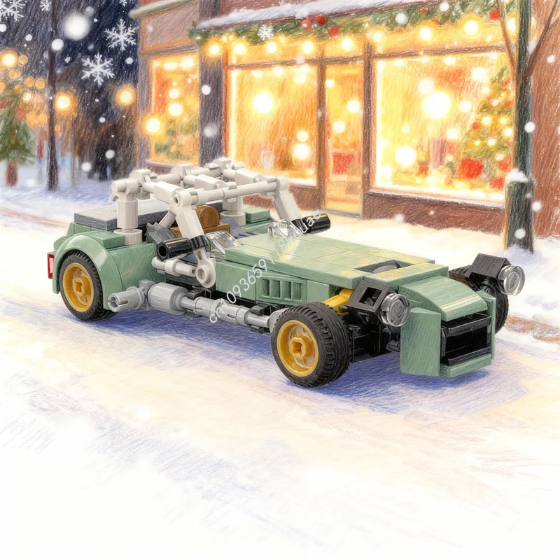 195 elementów MOC City Champions Caterham Seven Cup Model Klocki Konstrukcyjne Zabawki DIY Prezenty Świąteczne Kreatywny Pomysł Edukacja