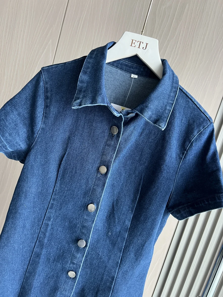 LIBIELIY Fall/Winter New Arrivals Women's Z1975 College Style Wide Pleated Denim Casual Mini Sleeveless Dress 3777223