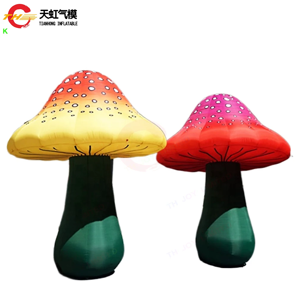 Fast Shipping Giant Inflatable Mushrooms with LED Lighting Commercial Advertising Decoration Blow Up Mushroom Models