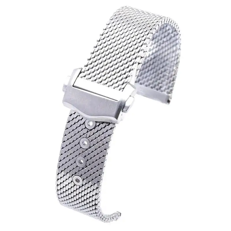 NFR 20mm 316L Steel Chain Watchband Fit For Omega Strap 007 Seamaster Diver 300 Bracelet Replace Milanese Stainless Belt