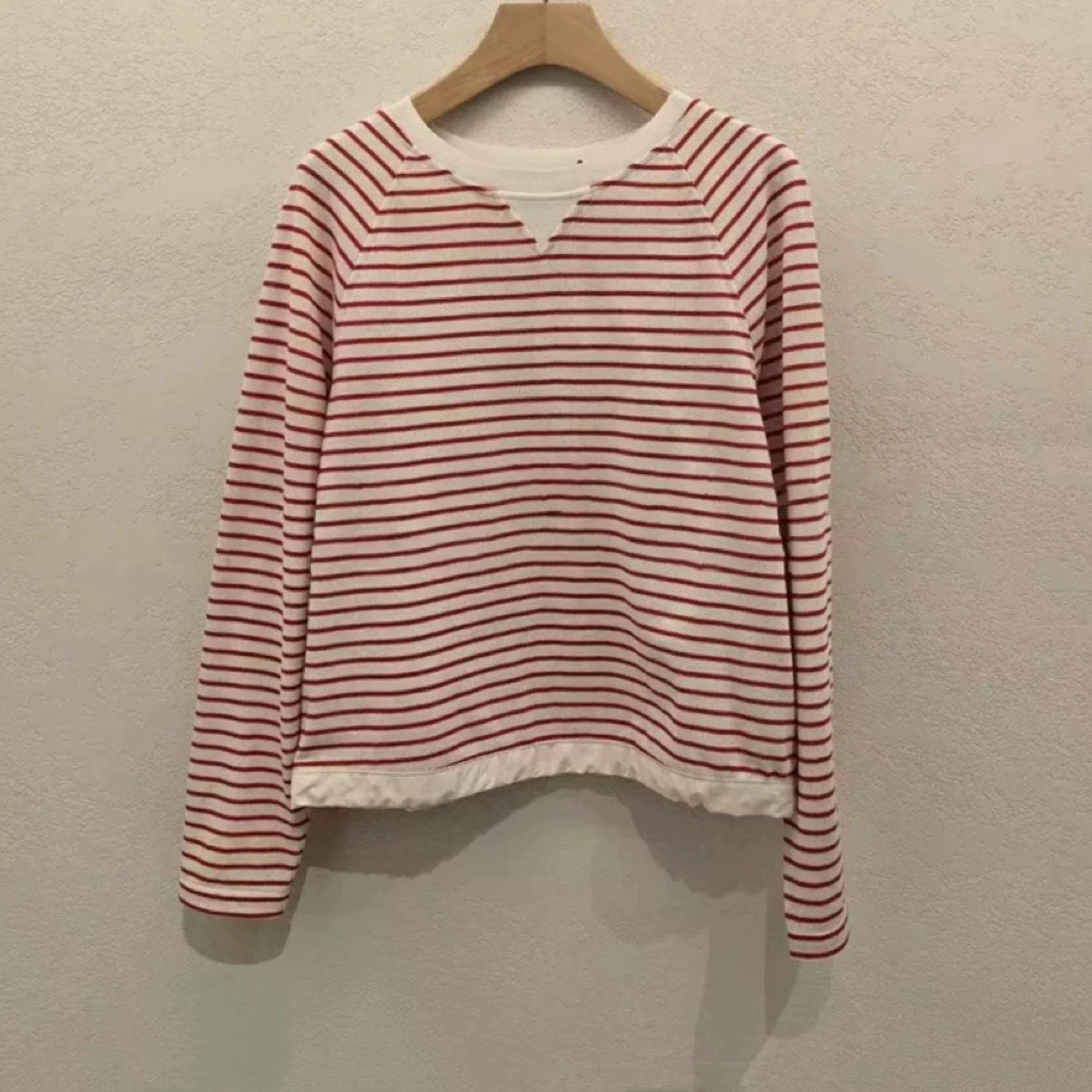 

Lemon Cheese L*T 25 Early Autumn Color Blo Striped oulder Sve Long Cotton Loose round Ne Versatile Top Women's irt