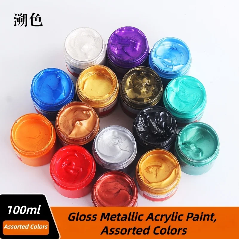 100 ml goldene Farbe, Metall-Acrylfarbe, wasserfestes Pigment, handgemalte Wandmalerei, Kunst, Perlglanzpigment, Statuenfärbung