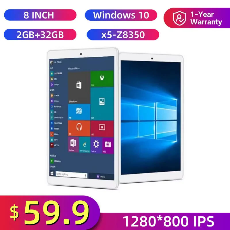 DS808 8 INCH Windows 10 Tablet PC 2GB RAM 32GB ROM Intel X5-Z8350 Quad Core Dual Cameras WIFI 1920x1200 IPS 1*Micro