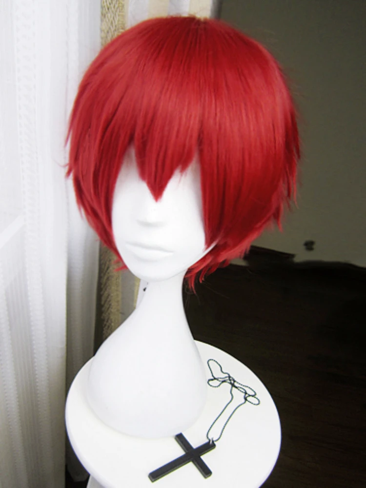 Perruque de Costume de Cosplay Rouge Flamme Courte, Karma Akabane Akashi Seijflats Sasori