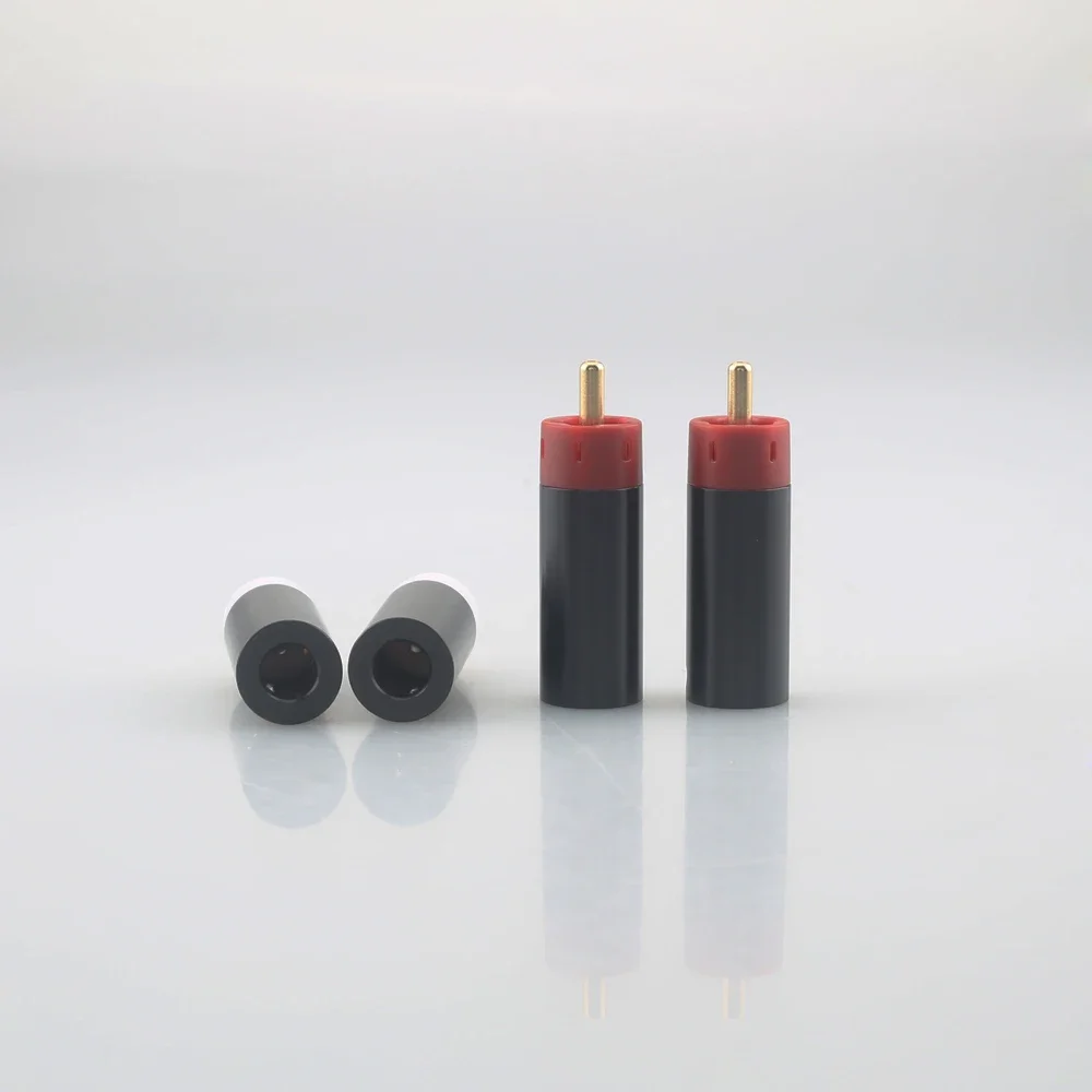 4 шт., высококачественный позолоченный разъем RCA, штекер 8 мм для усилителя Hi-Fi аудио, разъем кабеля RCA