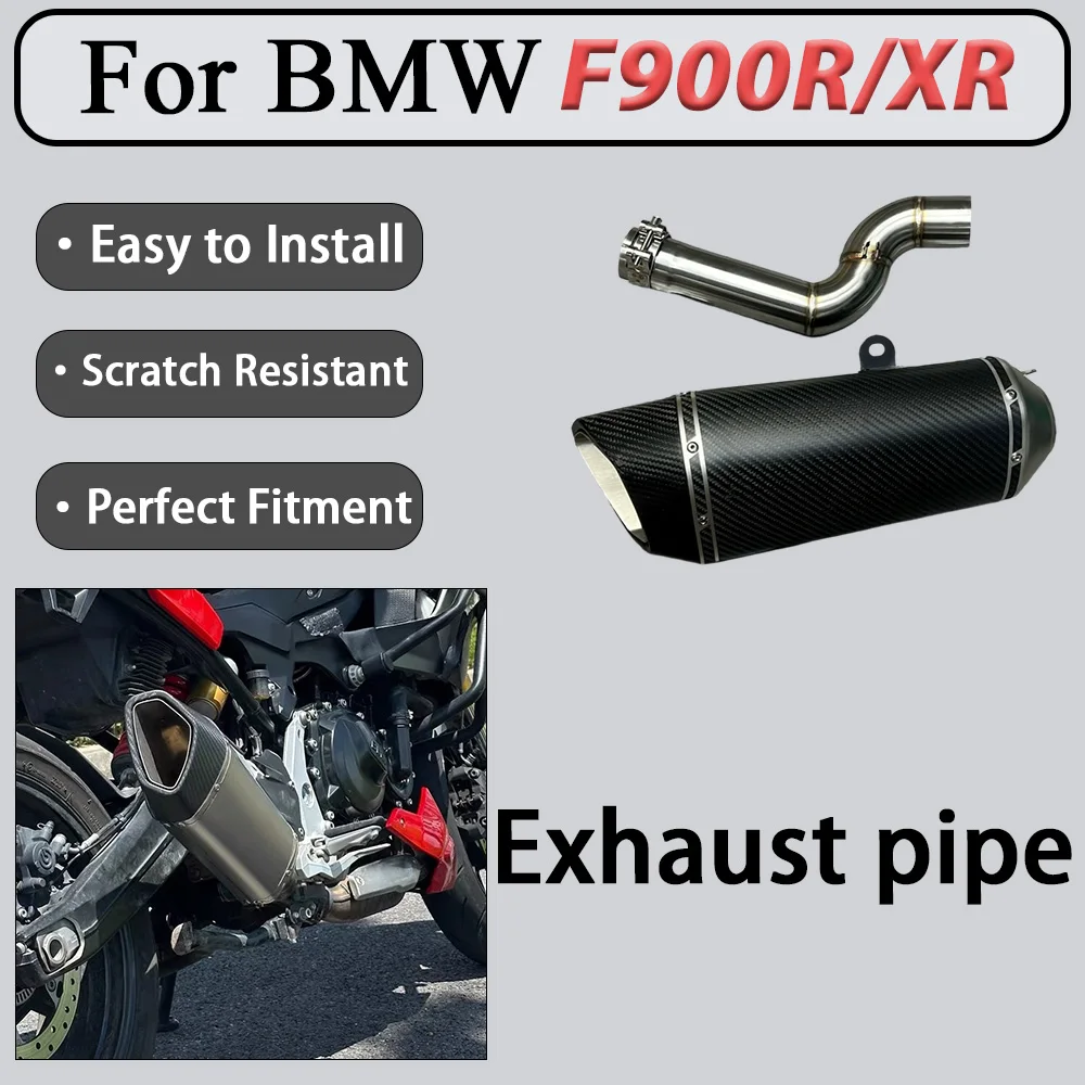 For BMW F900R F900XR FST Sport Traveler Car Cannon Mid-Exhaust Kit - Removable Muffler Optimized Exhaust Flow Speed for Enhanced
