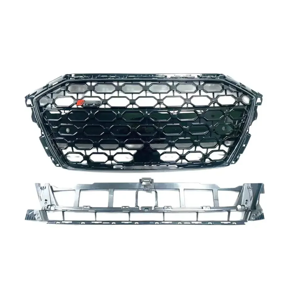 High Quality center grille for audi A3 2021 upgrade to RS3 Honeycomb mesh front bumper