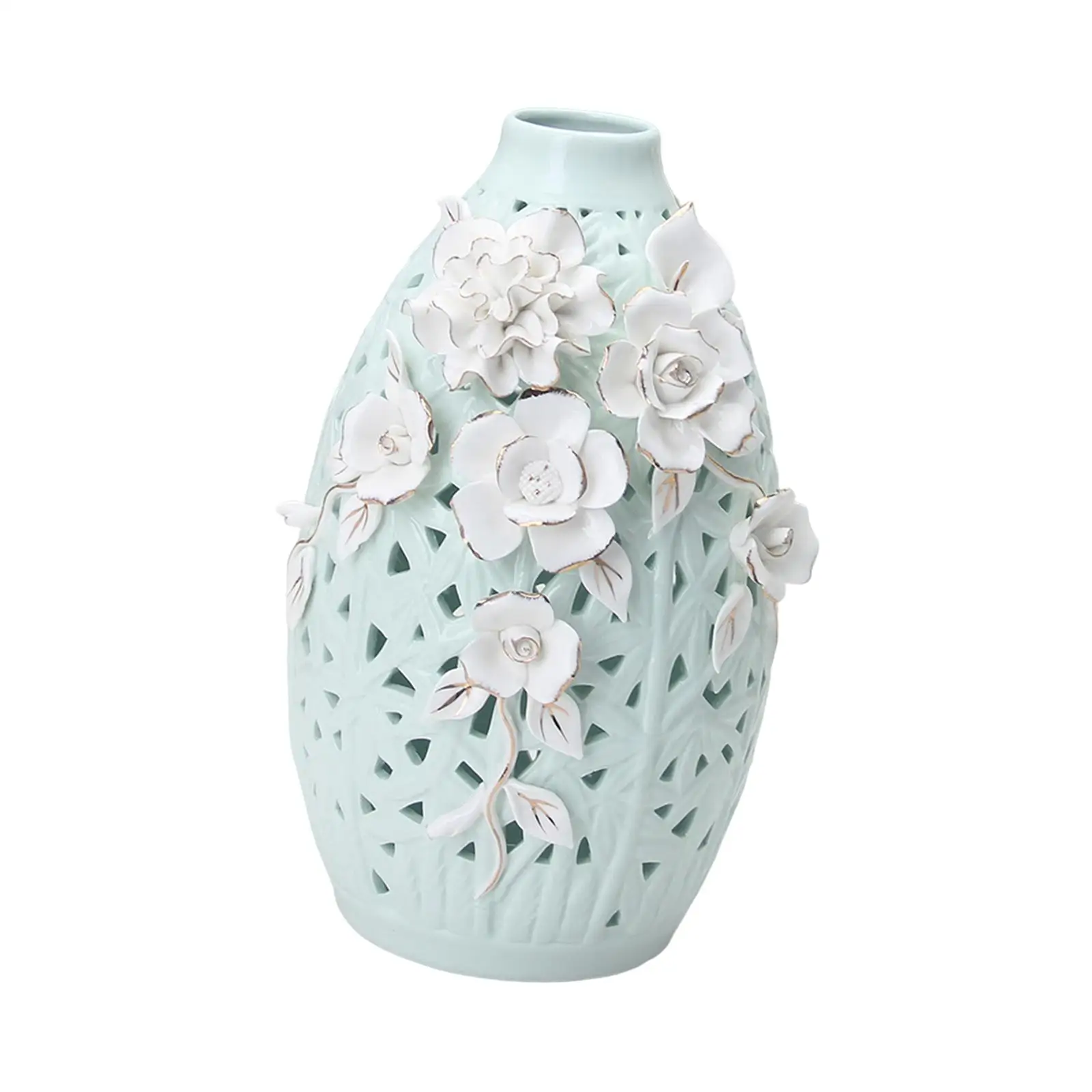 Ceramic Vase Flower Vase Ginger Jar Plants Holder Ornament Display Decorative