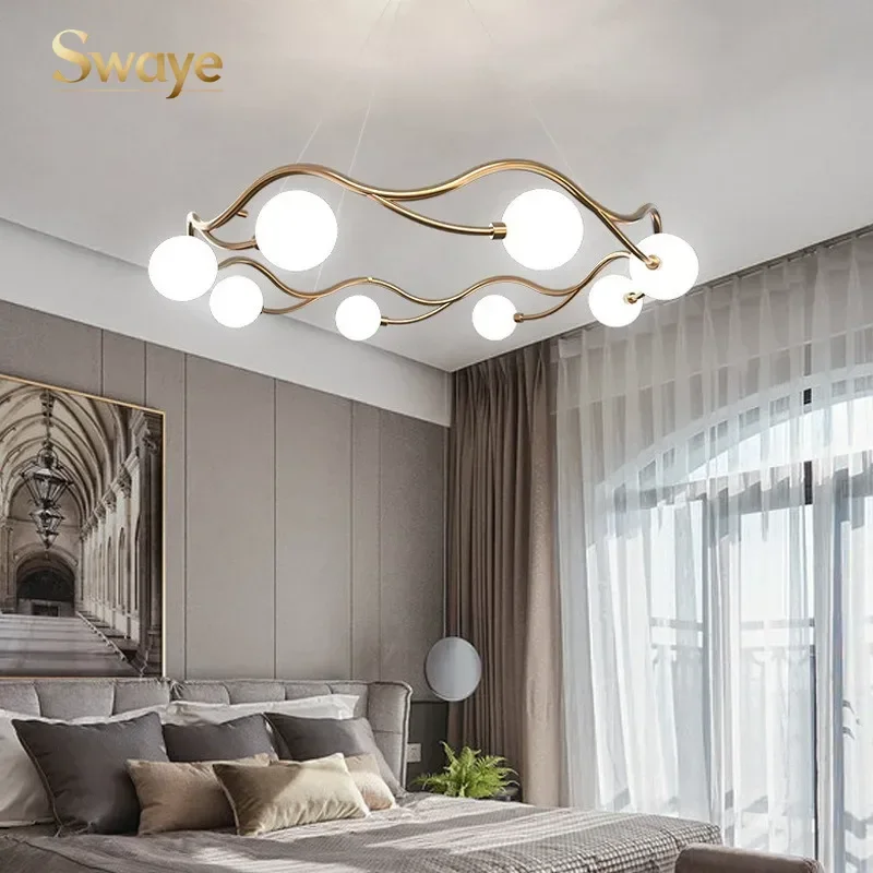 Nordic Branches Design Glass LED Pendant Lights Living Dinning Room Bar Restaurant Bedroom Suspended Chandelier Home Decor Lamps